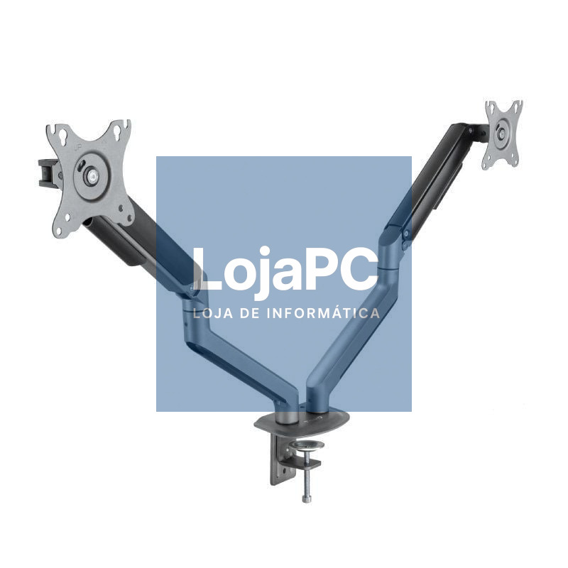Suporte de mesa para 2 Monitores TooQ DB4132TNR-G/ Rotativo/ Inclinável/ até 9kg