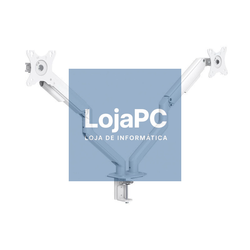 Suporte de mesa para 2 Monitores TooQ DB4132TNR-W/ Rotativo/ Inclinável/ até 9kg