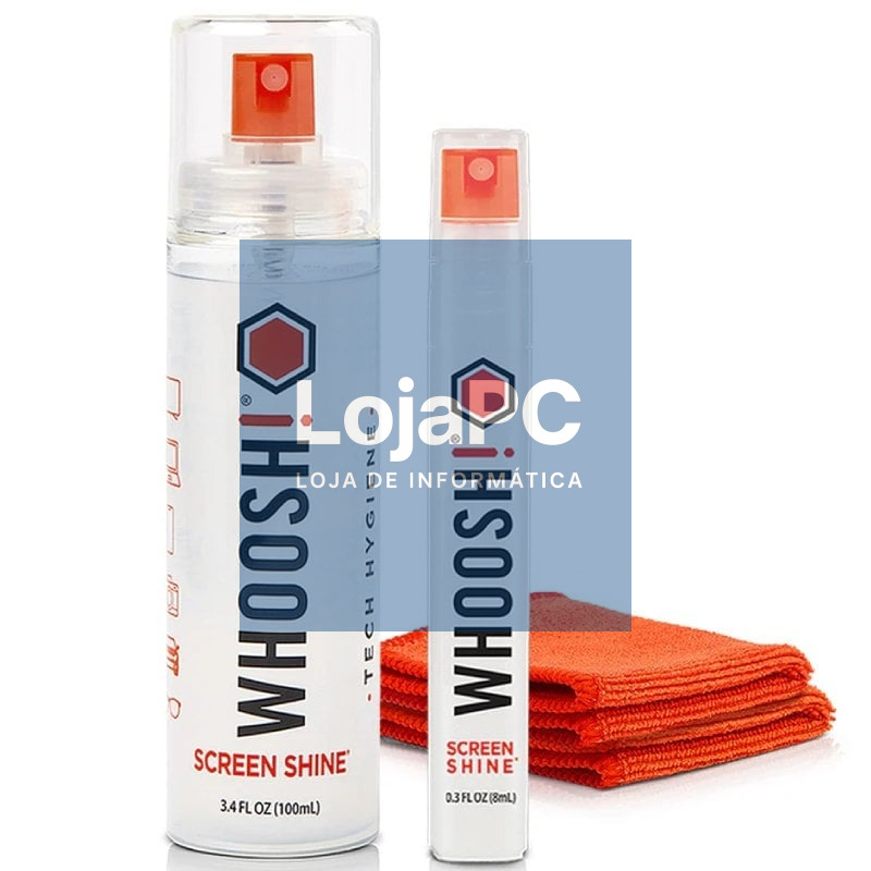 Kit Limpiador de Ecrãs Whoosh Kit DUO WSH004/ Spray 100ml + Spray 8ml + 2 Paños Microfibra