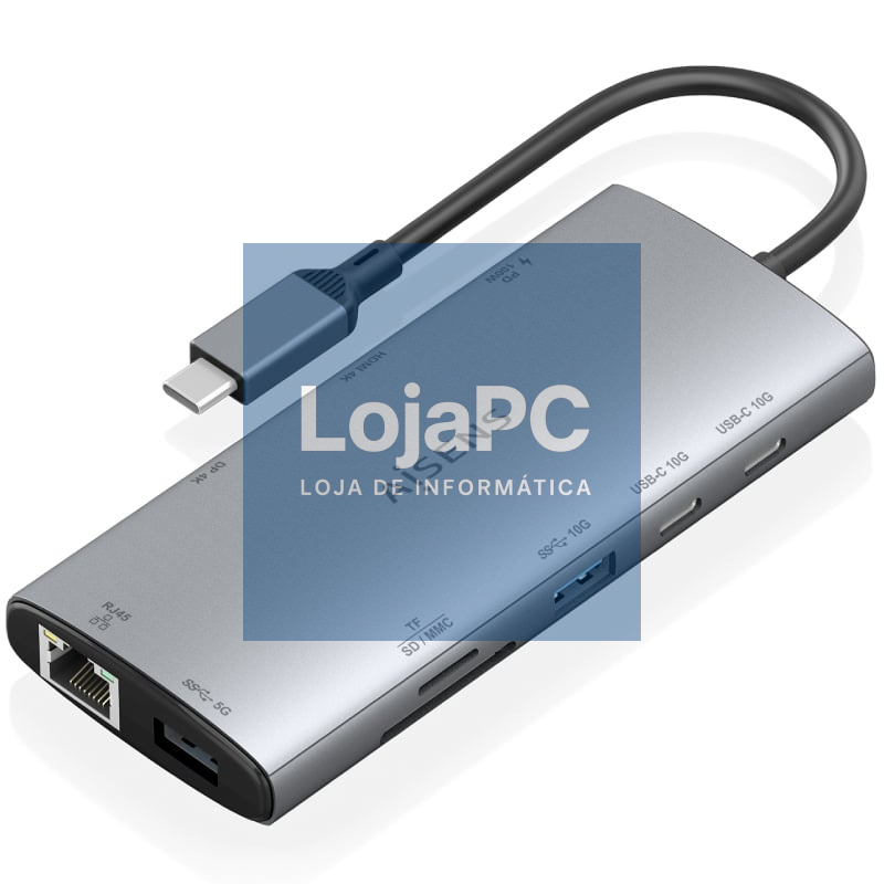 Docking USB Tipo-C Aisens ASUC-10P050-GR/ 1xDisplayPort/ 1xHDMI 4K/ 1xRJ45/ 2xUSB/ 2xUSB Tipo-C/ 1xUSB Tipo-C PD/ 1xLector de Cartões/ Cinzento