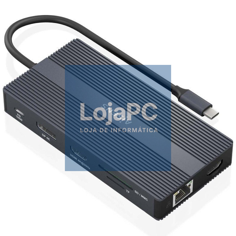 Docking USB Tipo-C Aisens ASUC-12P017-GR/ 2xHDMI 4K/ 4xUSB/ 1xUSB Tipo-C/ 1xRJ45/ 1xDisplayPort/ 1xLector Cartões/ 1xUSB Tipo-C PD/ Cinzento