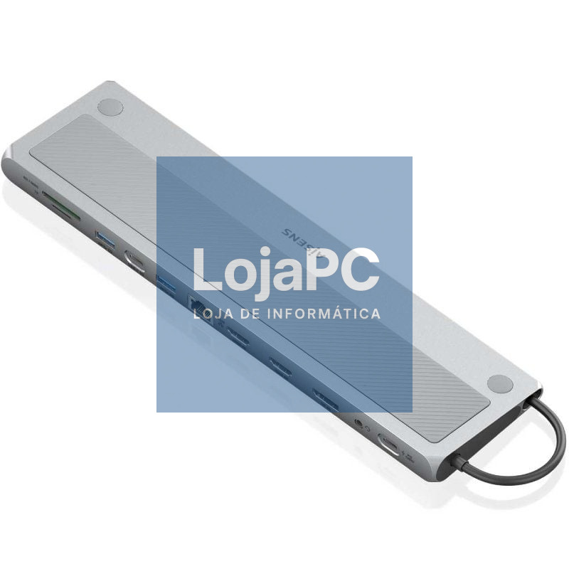 Docking USB Tipo-C Aisens ASUC-12P020-GR/ 2xHDMI 4K/ 3xUSB/ 1xUSB Tipo-C/ 1xRJ45/ 1xDisplayPort/ 1xLector Cartões/ 1xUSB Tipo-C PD/ Cinzento