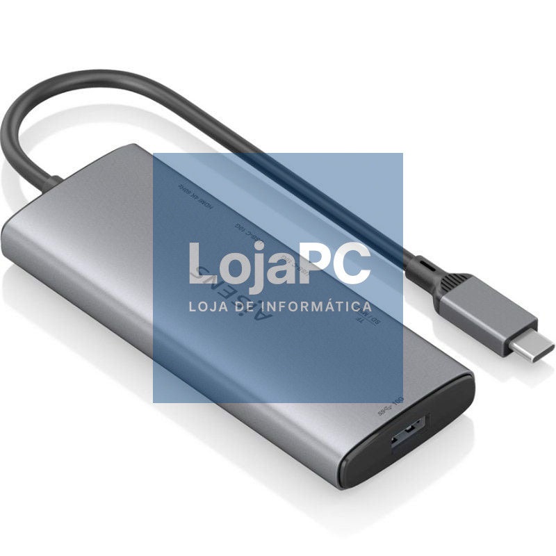 Docking USB Tipo-C Aisens ASUC-6P029-GR/ 1xHDMI 4K/ 1xUSB/ 2xUSB Tipo-C/ 1xLector de Cartões/ Cinzento