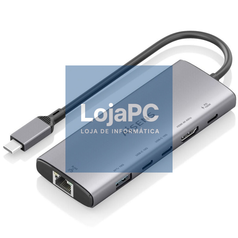 Docking USB Tipo-C Aisens ASUC-6P030-GR/ 1xHDMI 4K/ 1xUSB/ 2xUSB Tipo-C/ 1xRJ45/ 1xUSB Tipo-C PD/ Cinzento