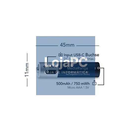 MEDIARGE AAA RECHARGEABLE BATTERIES