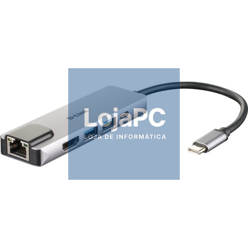 Docking USB Tipo-C D-Link DUB-M520/ 2xUSB/ 1xUSB Tipo-C/ 1xHDMI 4K/ 1xRJ45/ 1xThunderbolt/ Cinzento