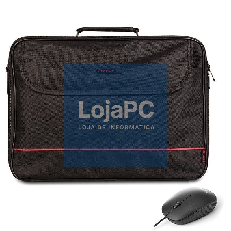 Mala + Rato Monray Bureau Kit para Portáteis até 16'/ Preto