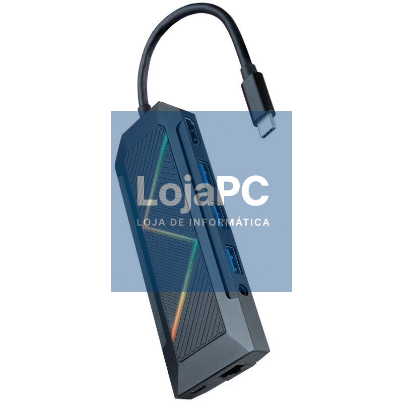 Docking USB Tipo-C Nanocable 10.16.0901/ 3xUSB/ 1xUSB Tipo-C PD/ 1xHDMI/ 1xRJ45/ 1xLector Cartões SD TF/ Audio