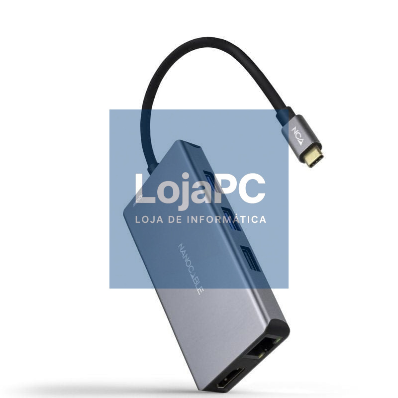 Docking Tipo-C Nanocable 10.16.1009/ 3xUSB/ 2xHDMI 4K/ 1xRJ45/ 1xLector cartões/ 1xUSB Tipo-C PD/ Cinzento