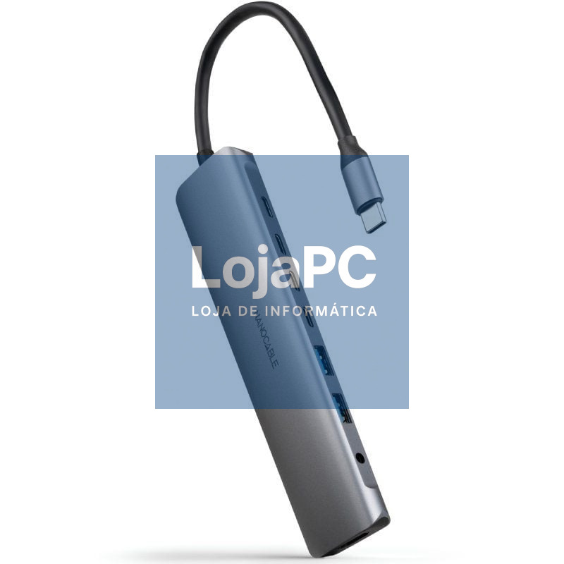 Docking Tipo-C Nanocable 10.16.4608/ 2xUSB/ 3xUSB Tipo-C/ 1xHDMI 4K/ 1xJack 3.5/ 1xUSB Tipo-C PD/ Cinzento