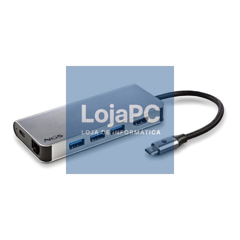 Docking USB Tipo-C NGS WonderDock8/ 3xUSB/ 1xUSB Tipo-C DP/ 1xHDMI 4K/ 1xRJ45/ 1xLector Cartões SD