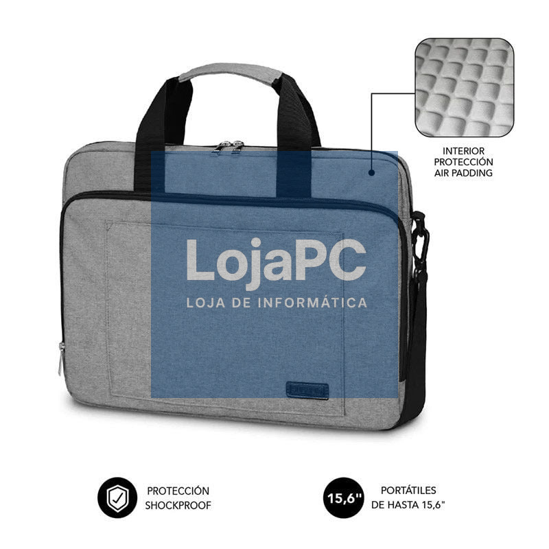 Mala Subblim Air Padding Laptop Bag para Portáteis até 15.6'/ Cinta para Trolley/ Cinzento