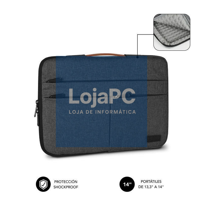 Capa Subblim Air Padding 360 Sleeve para Portáteis até 14'/ Cinzento Escuro