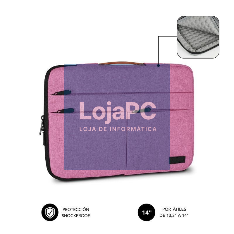 Capa Subblim Air Padding 360 Sleeve para Portáteis até 14'/ Rosa