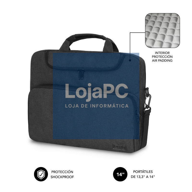 Mala Subblim Air Padding para Portáteis até 14'/ Cinzento Escuro