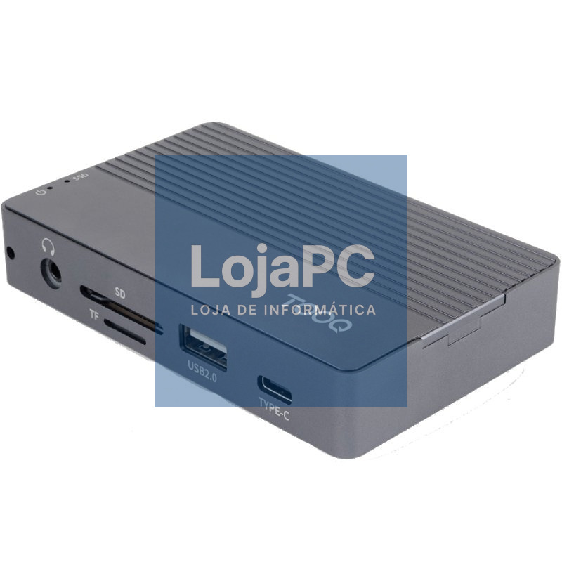 Docking/Caixa externa USB Tipo-C TooQ TQE-2242G/ Ranura SSD M.2/ 1xHDMI/ 1xRJ45/ 1xUSB/ 1xUSB Tipo-C/ 1xLector Cartões/ 1x Jack 3.5/ 1xUSB Tipo-C PD