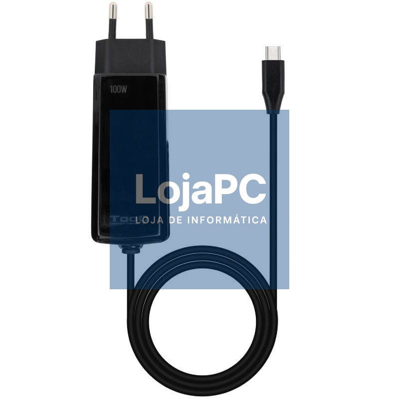 Carregador de Portátil GaN TooQ TQLC-USBCGAN100PD-C USB Tipo-C/ 100W/ Automático/ Voltaje 5-20V