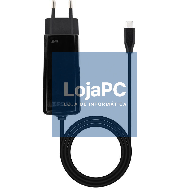 Carregador de Portátil GaN TooQ TQLC-USBCGAN45PD-C USB Tipo-C/ 45W/ Automático/ Voltaje 5-20V