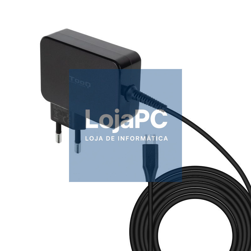 Carregador de Portátil GaN TooQ TQLC-USBCGAN90PD/ 1xUSB Tipo-C/ 90W/ Automático/ Voltaje 5-20V