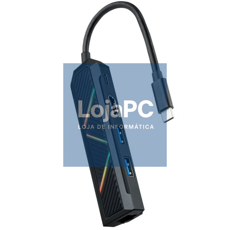 Docking USB Tipo-C Nanocable 10.16.0501/ 2xUSB/ 1xUSB Tipo-C PD/ 1xHDMI/ 1xRJ45/ Preto