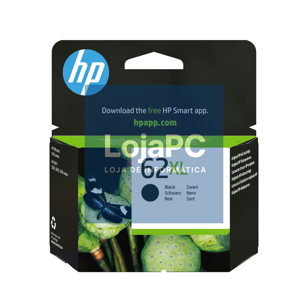 HP 62XL original Ink cartridge C2P05AE 301 black high capacity 1-pack Blister multi tag