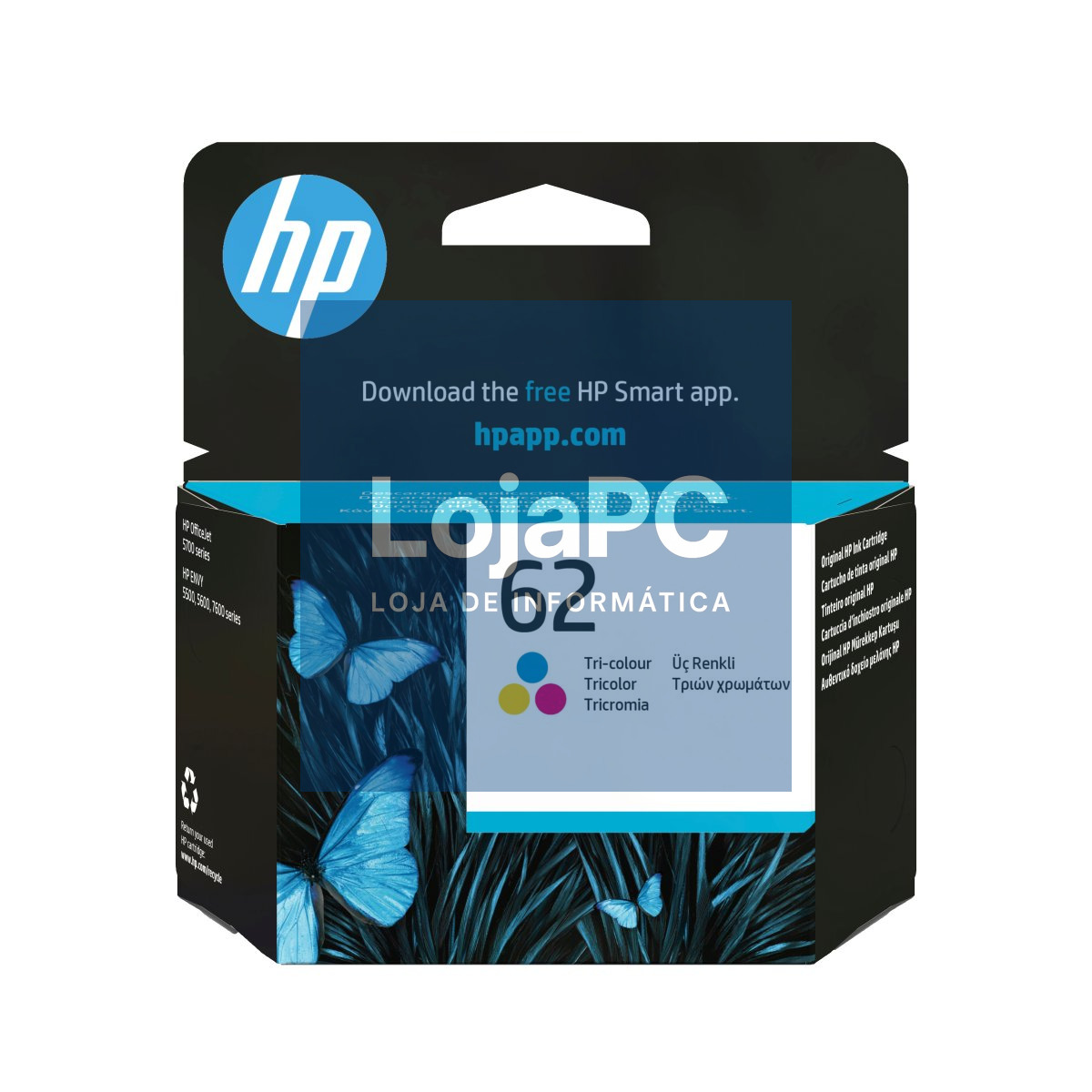 HP 62 original Tri-color Ink cartridge C2P06AE 301 Blister