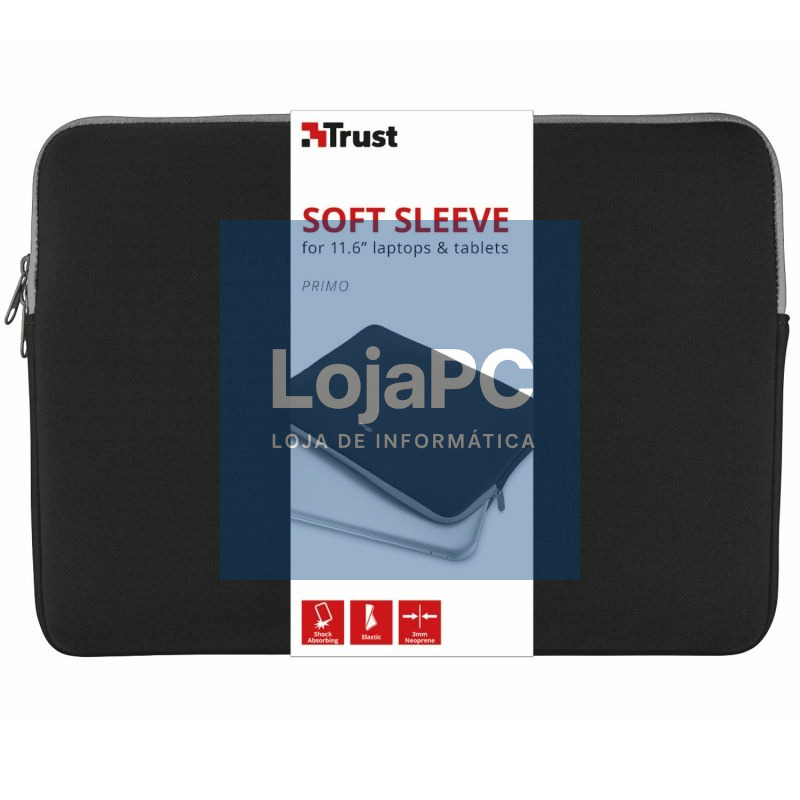 Capa Trust Primo Soft Sleeve para Portáteis/ Tablets até 11.6'/ Preta