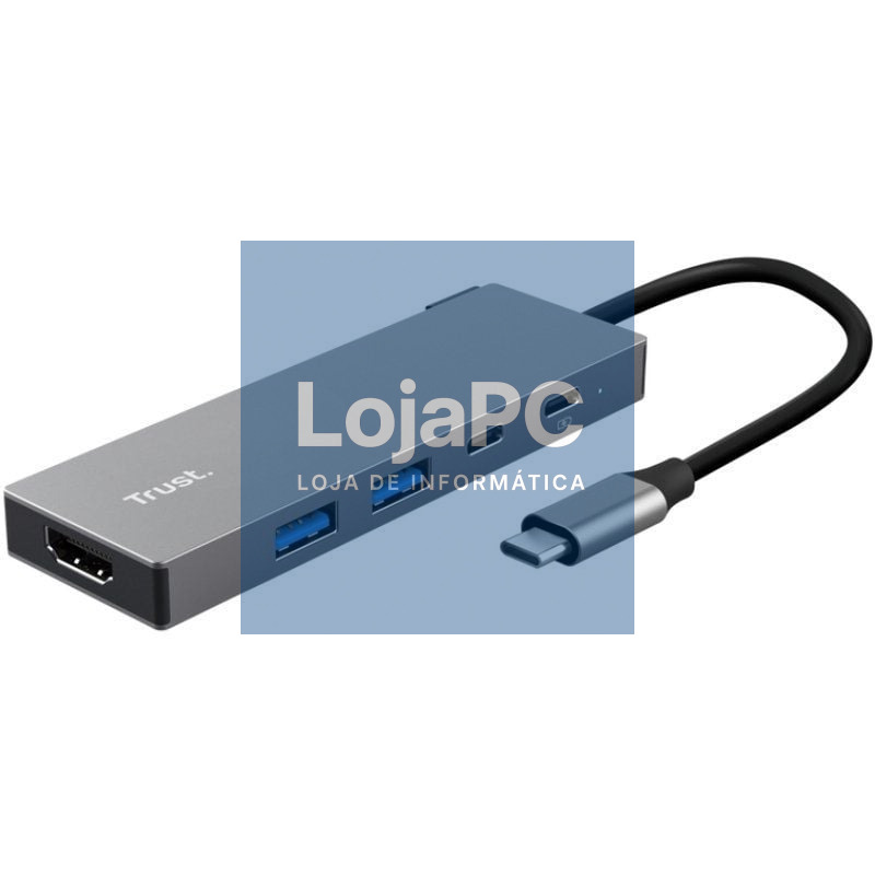 Docking USB Tipo-C Trust Dalyx/ 2xUSB/ 1xHDMI 4K/ 2xUSB Tipo-C/ Cinzento