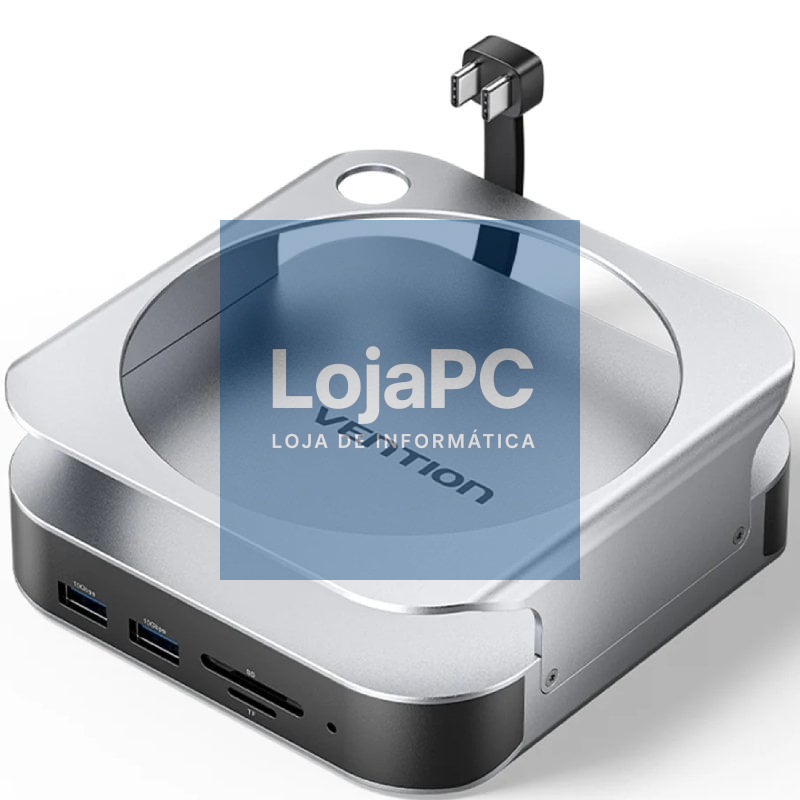 Docking para Mac Mini USB Tipo-C Vention THIHAG/ Ranura SSD M.2/ 4xUSB/ 1xUSB Tipo-C/ 1xDisplayPort 4K/ 1xLector Cartões/ 1xJack 3.5mm