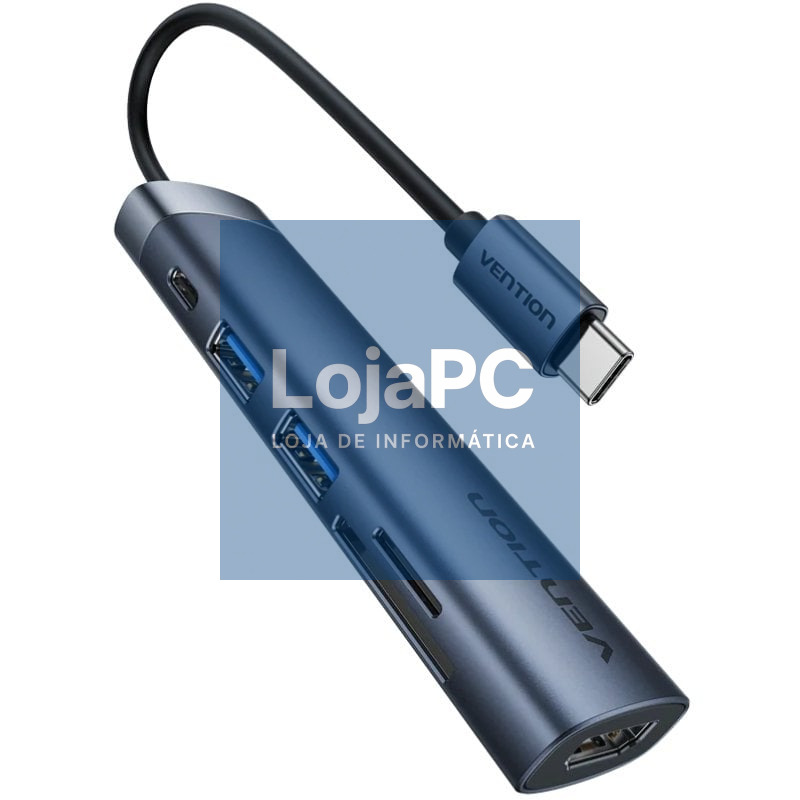 Docking USB Tipo-C Vention THJHB/ 1xHDMI 4K/ 2xUSB/ 1xUSB Tipo-C PD/ Cinzento