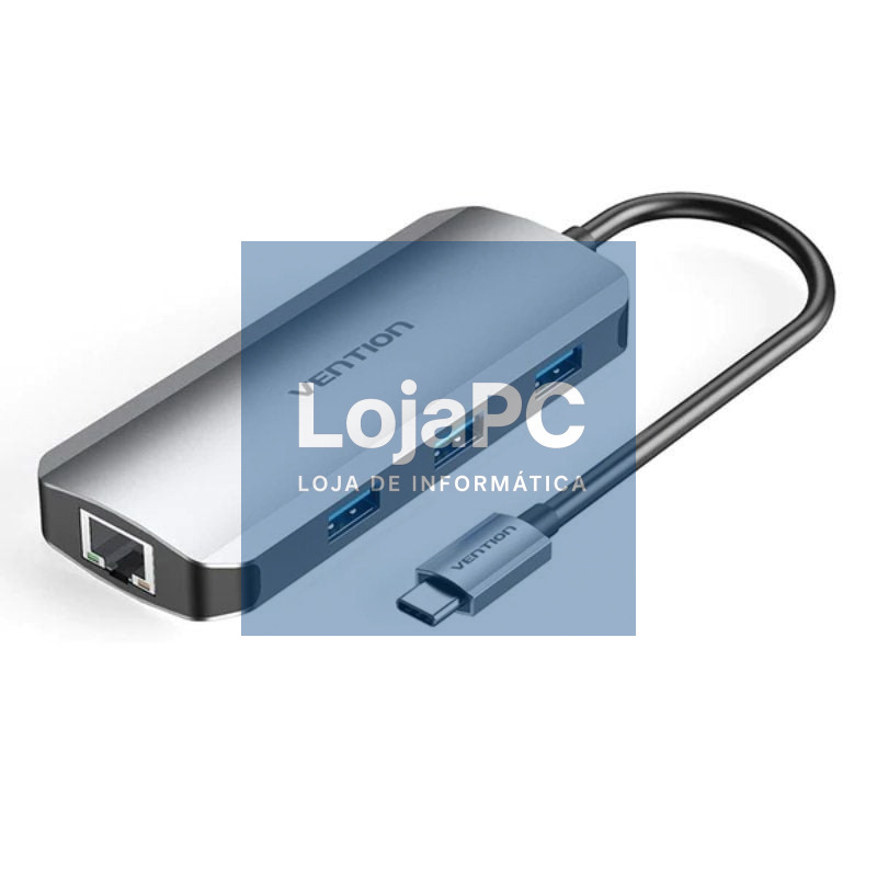 Docking USB Tipo-C Vention TOHHB/ 1xHDMI 4K/ 3xUSB/ 1xRJ45/ 1xUSB Tipo-C PD/ Cinzento