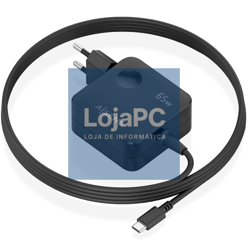 Carregador de parede GaN Aisens ASCH-1PD65WL85-BK/ 1xUSB Tipo-C/ 65W
