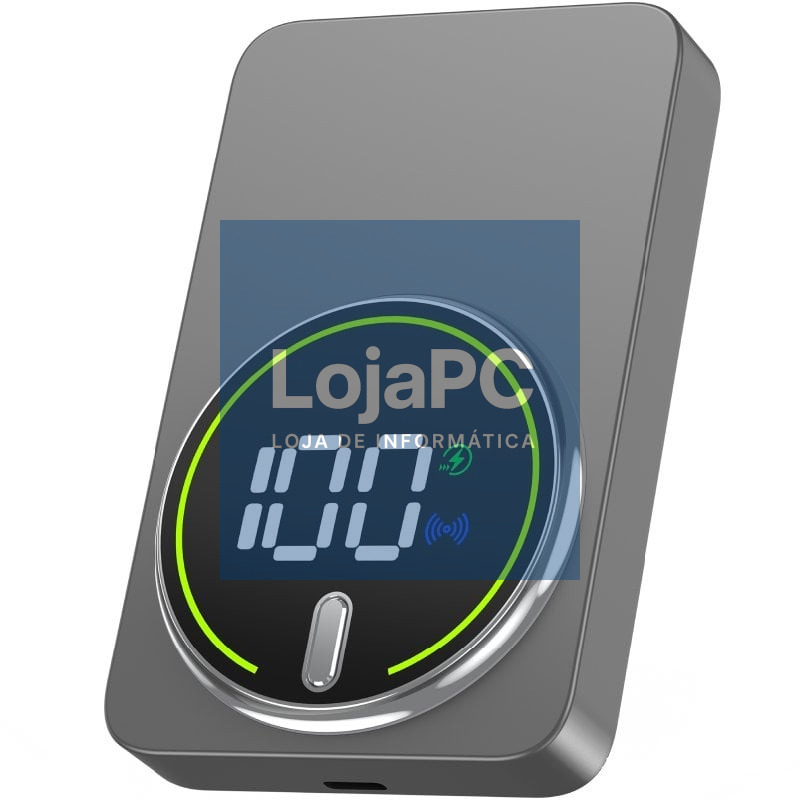Powerbank 10000mAh Leotec LEPOWW20W10G/ 20W/ Wireless/ Cinzento/ inclui Cabo USB Tipo-C
