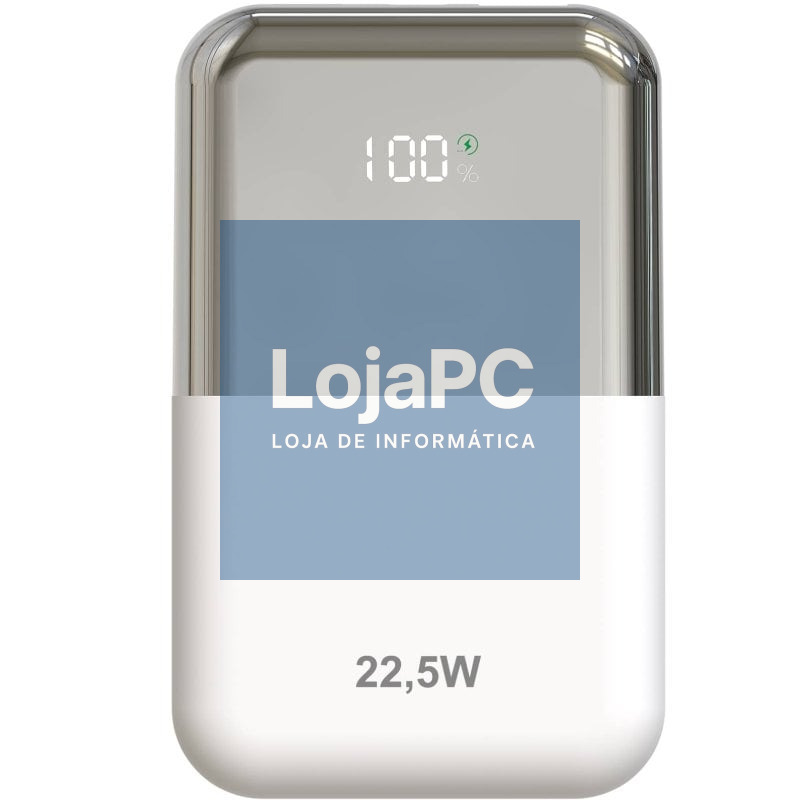 Powerbank 10000mAh Leotec LEPOW22W10WS/ 22.5W/ Branco y Prateado/ inclui Cabo USB Tipo-C