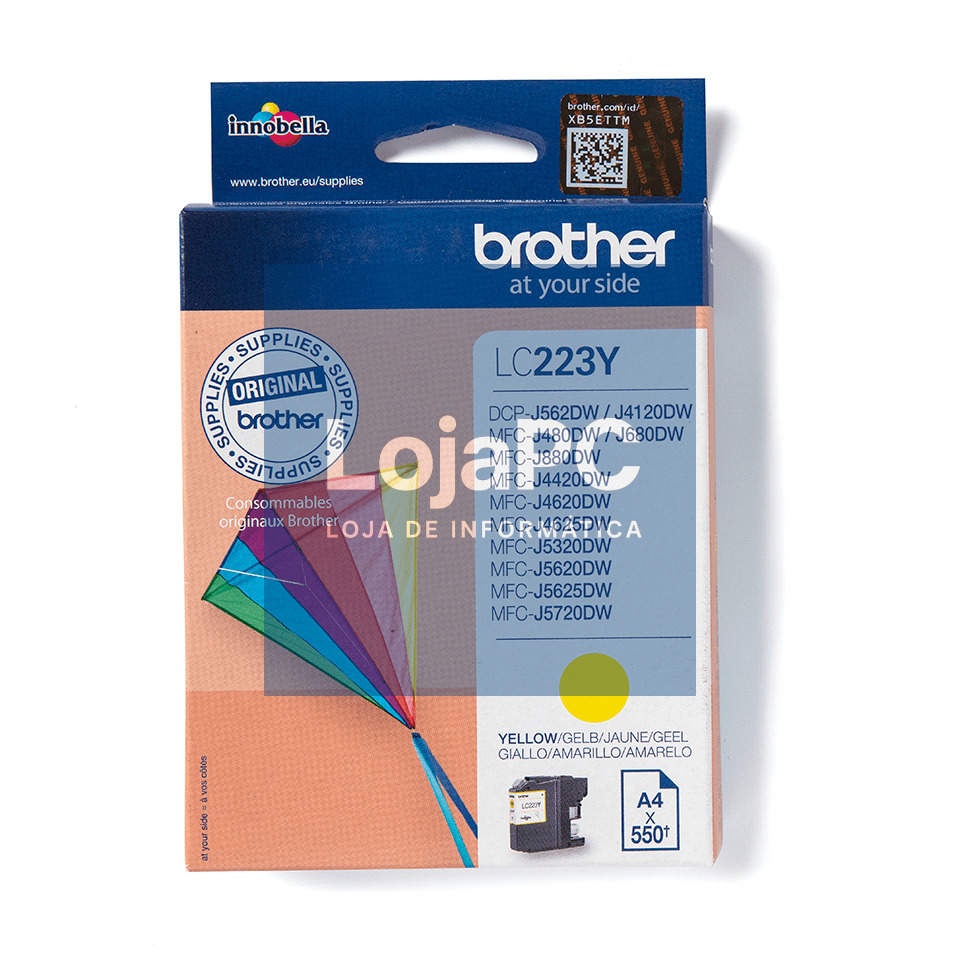 BROTHER LC223Y ink yellow 550pages DCPJ562 DCPJ4120 MFCJ480 MFCJ880 MFCJ4420 MFCJ4620 MFCJ5320 MFCJ5620 MFCJ5720