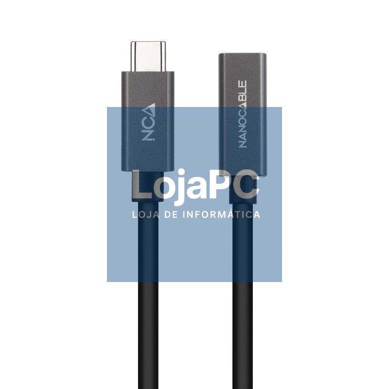 Cabo Extensão USB 3.2 Nanocable 10.01.4402/ USB Tipo-C Macho - USB Tipo-C Fêmea/ 2m/ Preto