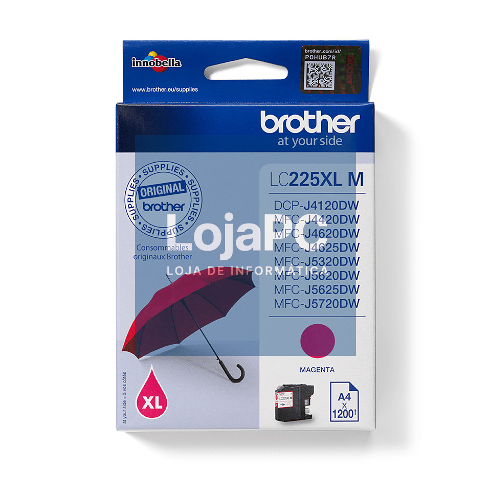 BROTHER LC225XLM ink magenta 1200pages DCPJ4120 MFCJ4420 MFCJ4620 MFCJ5320 MFCJ5620 MFCJ5720