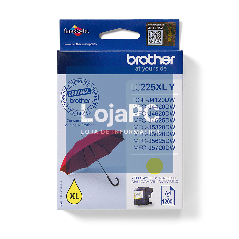 BROTHER LC225XLY ink yellow 1200pages DCPJ4120 MFCJ4420 MFCJ4620 MFCJ5320 MFCJ5620 MFCJ5720