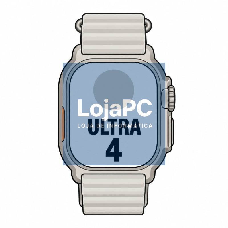 Apple Watch Ultra 4/ GPS/ 49mm/ Caixa de Titânio Natural/ Correia Ocean Cinzento Translúcido