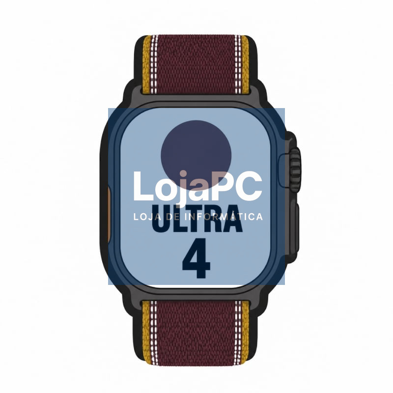 Apple Watch Ultra 4/ GPS/ 49mm/ Caixa de Titânio Preto/ Correia Loop Trail Burdeos M/L