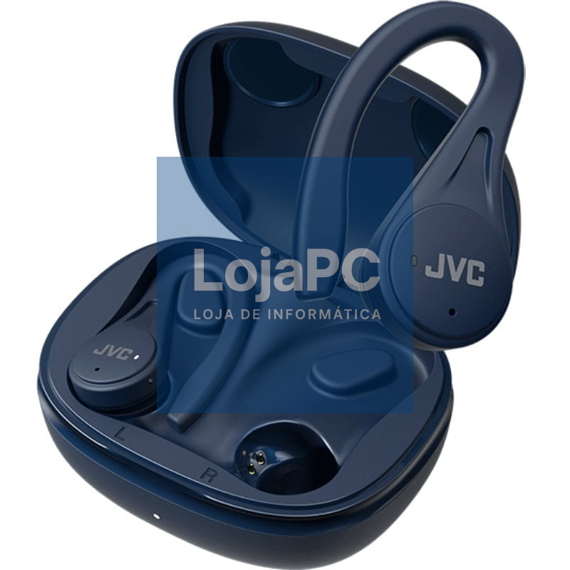 Auscultadores Bluetooth JVC HA-EC25T com estojo de carga/ Autonomia 7.5h/ Azuis