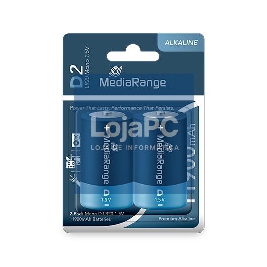MEDIARANGE MONO-D ALKALINE BATTERIES