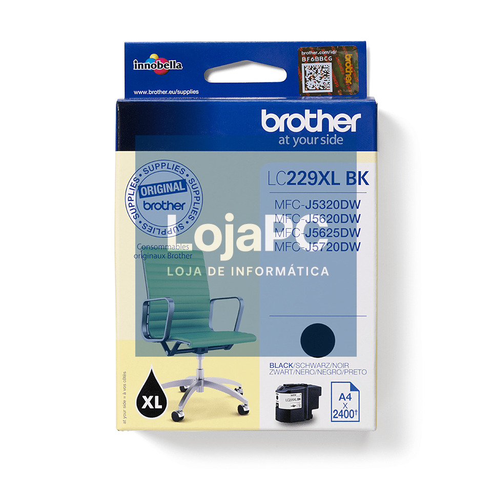 BROTHER LC229XLBK ink black 2400pages MFCJ5320DW MFCJ5620DW MFCJ5720DW