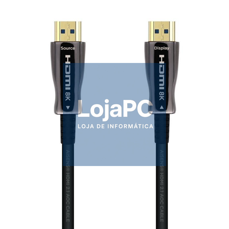 Cabo HDMI 2.1 AOC 8K Aisens A153-0520/ HDMI Macho - HDMI Macho/ 40m/ Preto