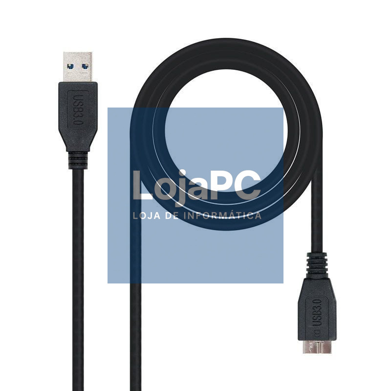 Cabo USB 3.0 Nanocable 10.01.1101-BK/ USB Macho - MicroUSB Macho/ 1m/ Preto