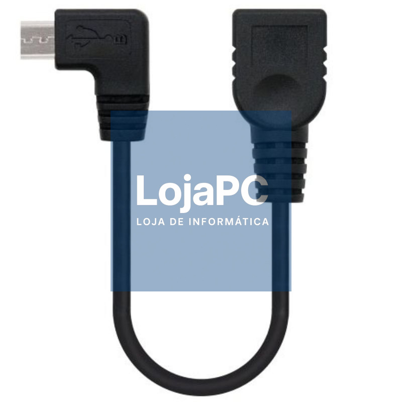 Cabo USB 2.0 Nanocable 10.01.3600/ MicroUSB Macho - USB Fêmea/ 15cm/ Preto