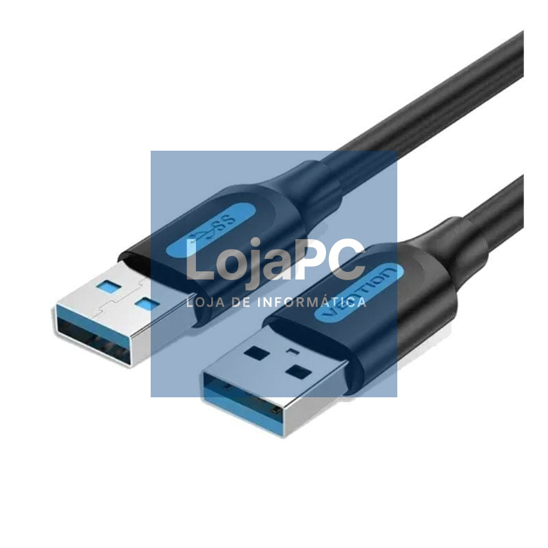 Cabo USB 3.0 Vention CONBH/ USB Macho - USB Macho/ 5Gbps/ 2m/ Preto