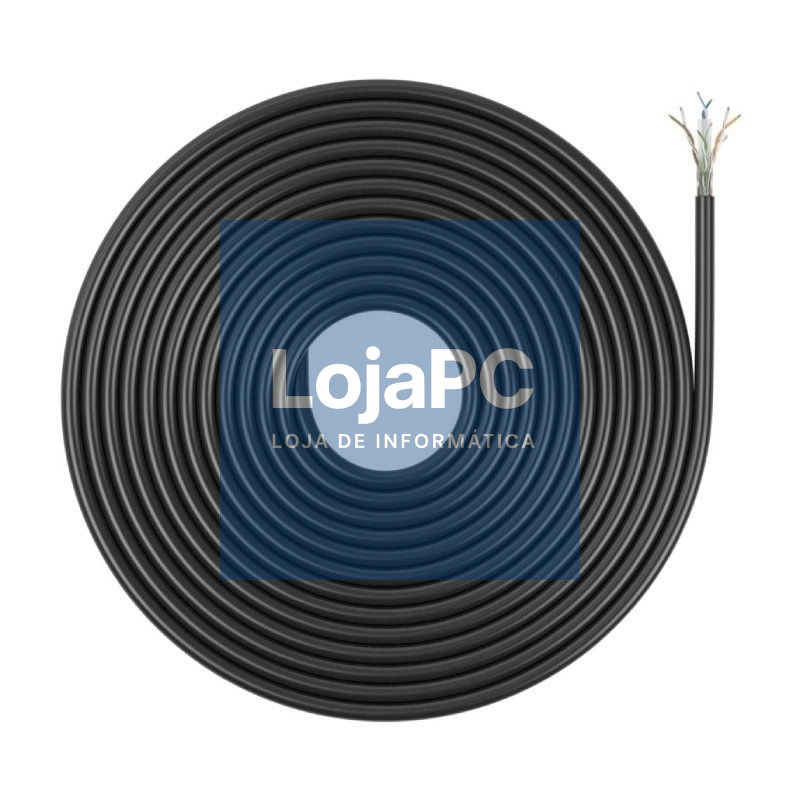 Bobina de Cabo RJ45 para Exteriores UTP AWG23 Aisens A135-0751 Cat.6/ 305m/ Impermeable/ Preto
