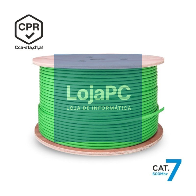 Bobina de Cabo RJ45 SFTP AWG23 LSZH CPR Cca Aisens A146-0667 Cat.7/ 305m/ Verde