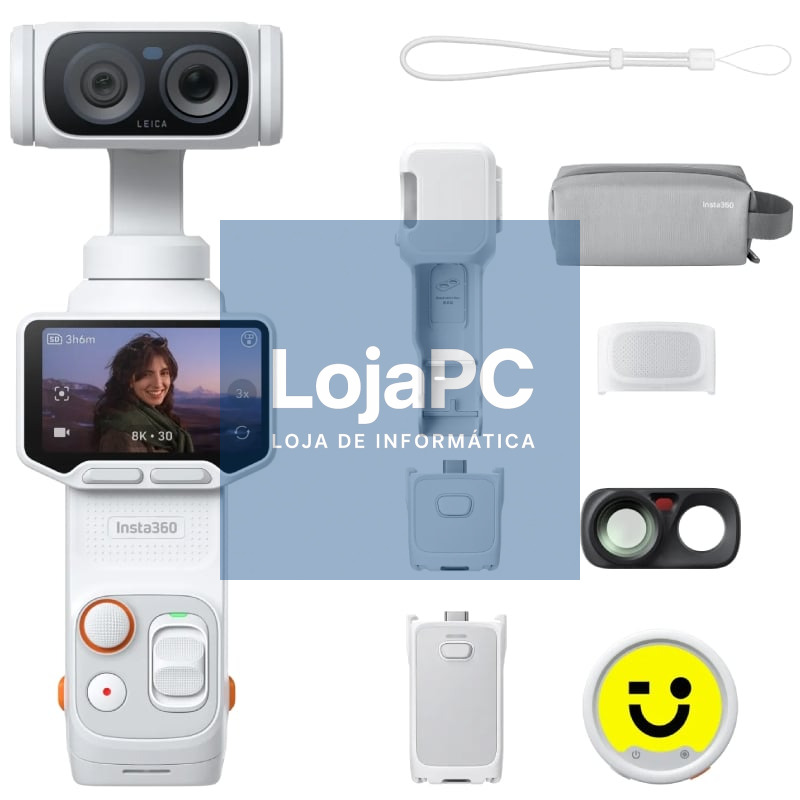 Câmara Digital Desportiva Insta360 Luna Ultra Pack Creador/ 8K/ Ángulo de visão 360º/ Branca
